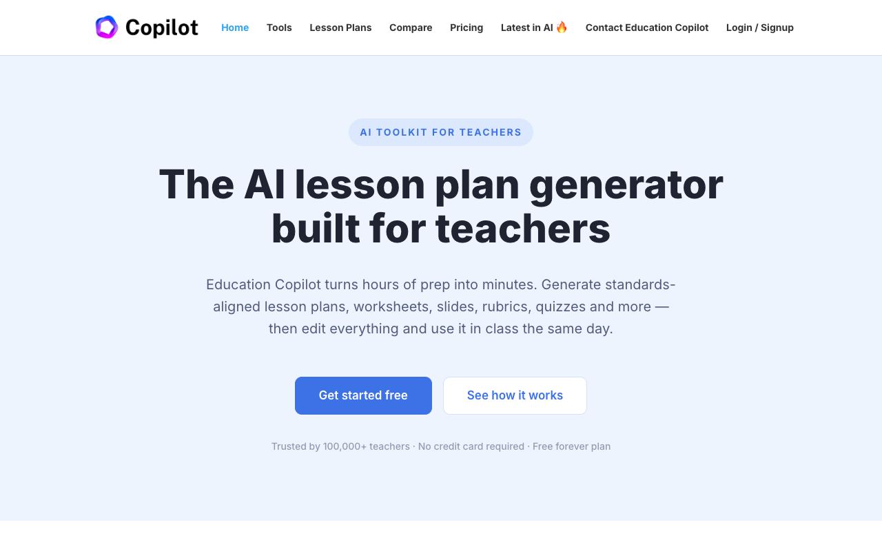 Education Copilot — website screenshot