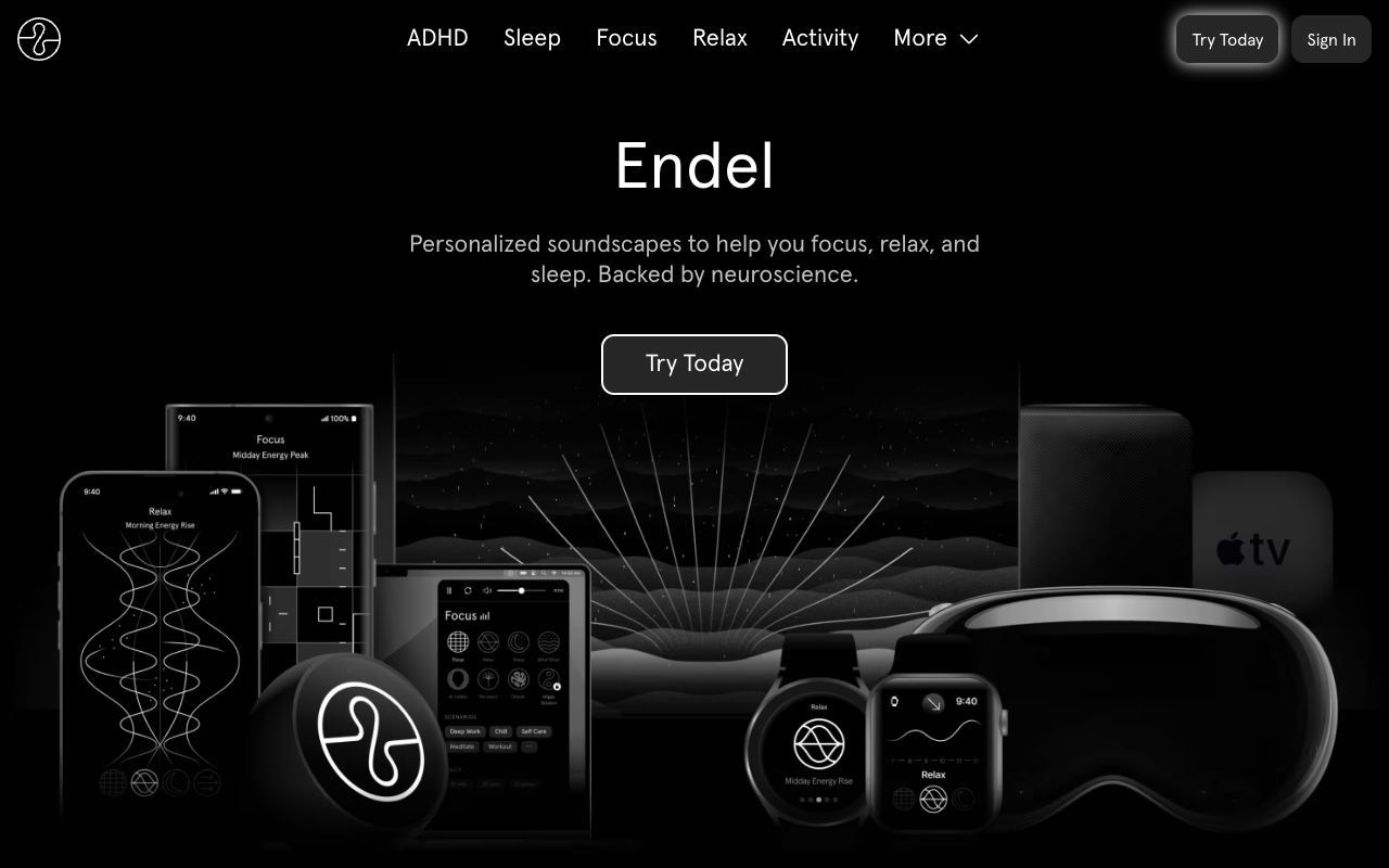 Endel — website screenshot
