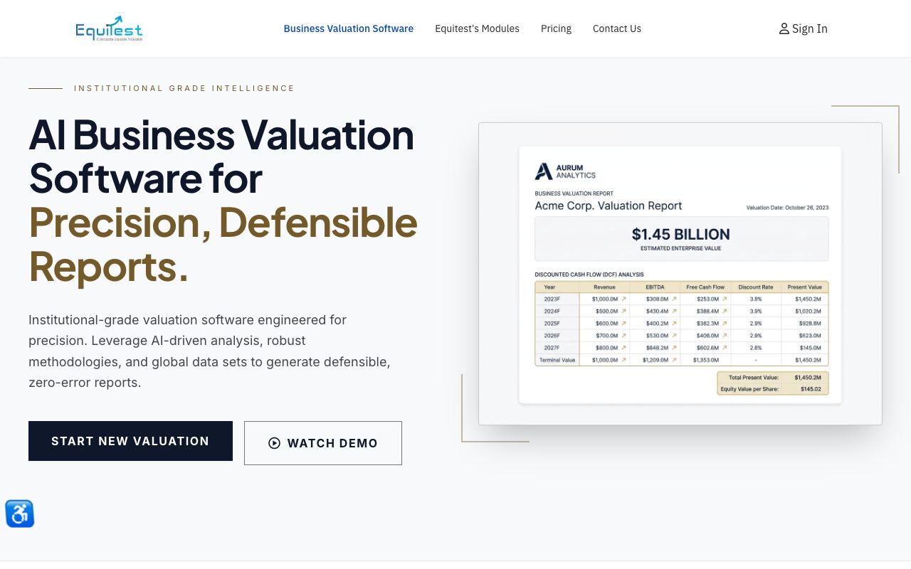 Equitest — website screenshot
