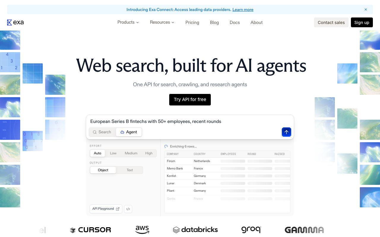 Exa — website screenshot