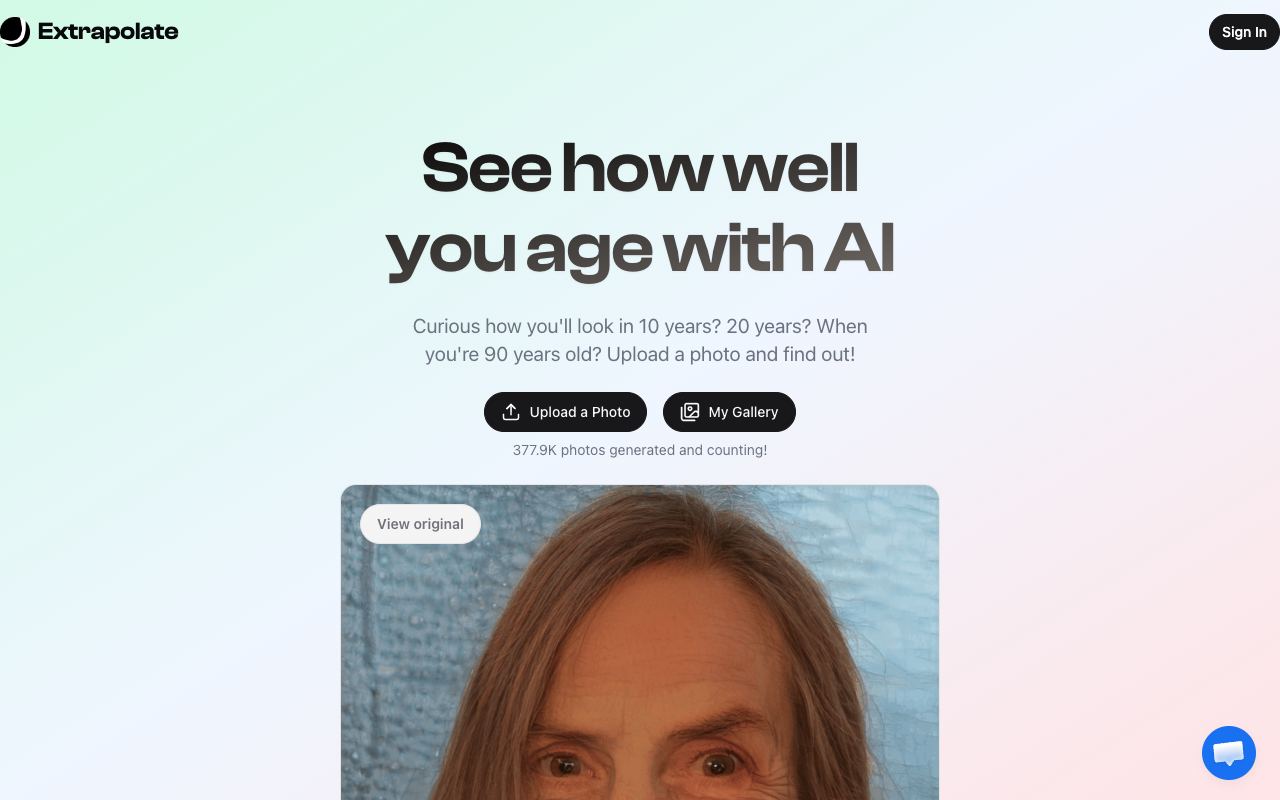 Extrapolate — site ekran görüntüsü