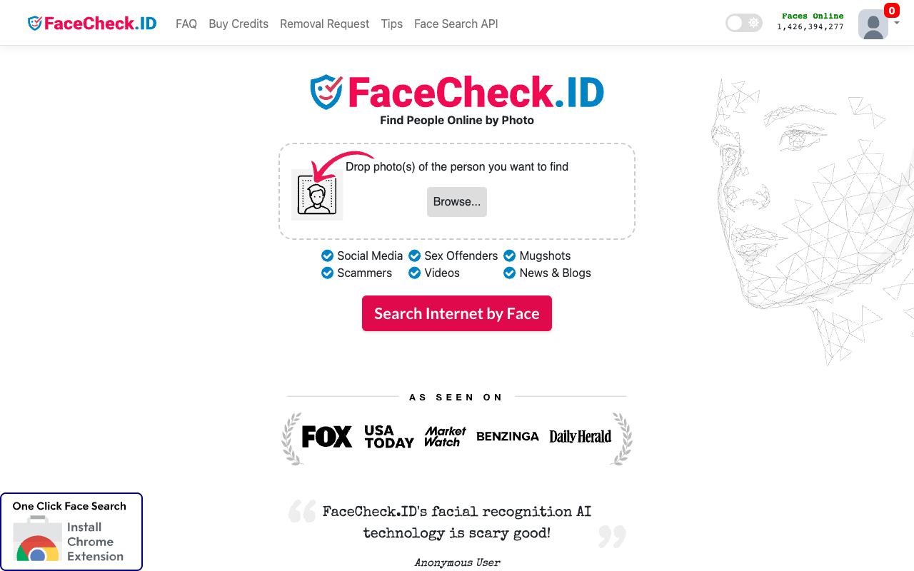 FaceCheck.ID — website screenshot