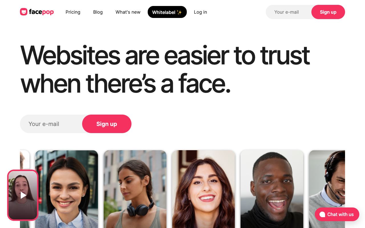 FacePop — website screenshot