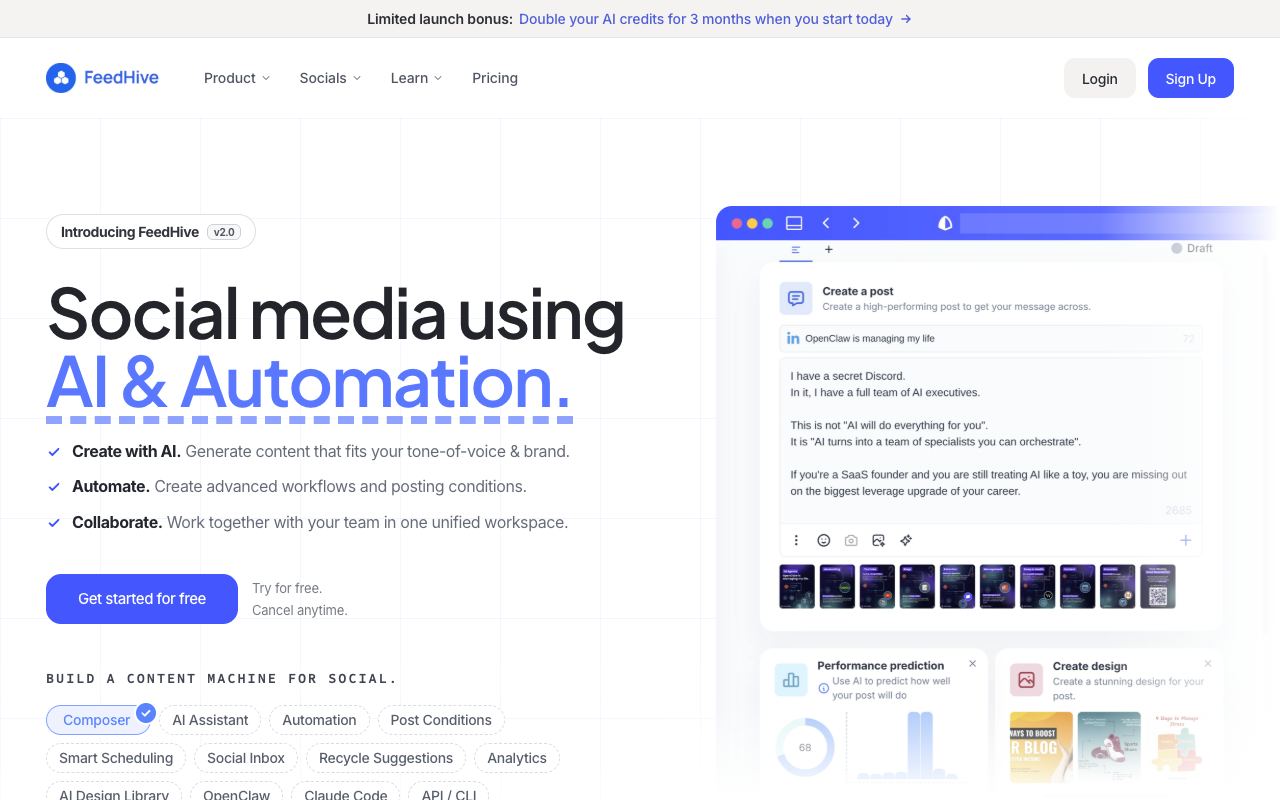 FeedHive — website screenshot