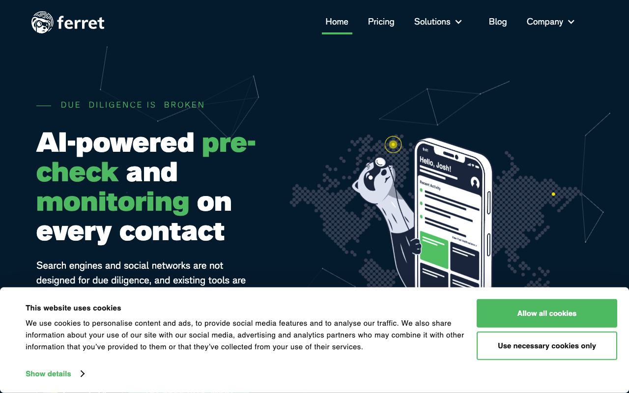 Ferret — website screenshot