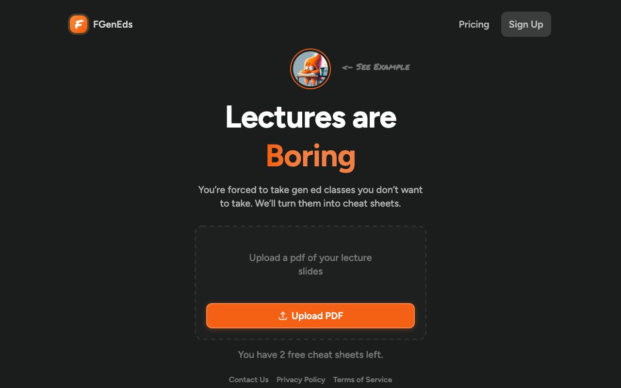 FGenEds — website screenshot