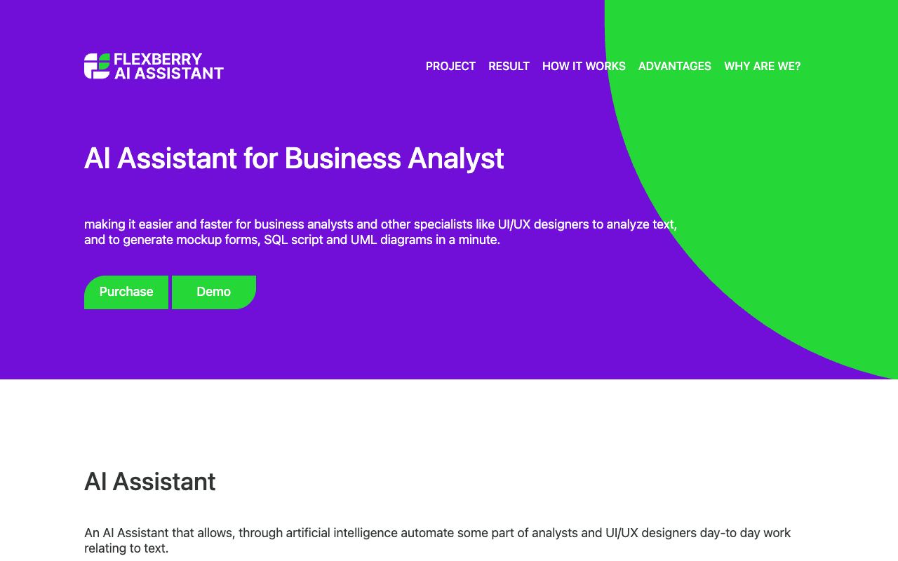 AI Assistant — site ekran görüntüsü
