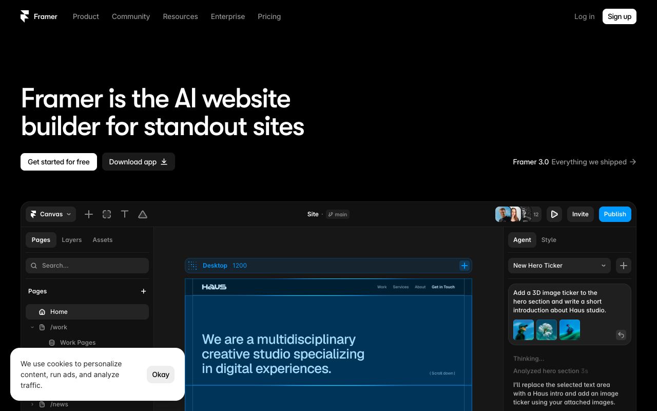 Framer — website screenshot