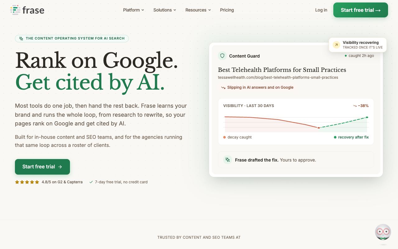 Frase — website screenshot