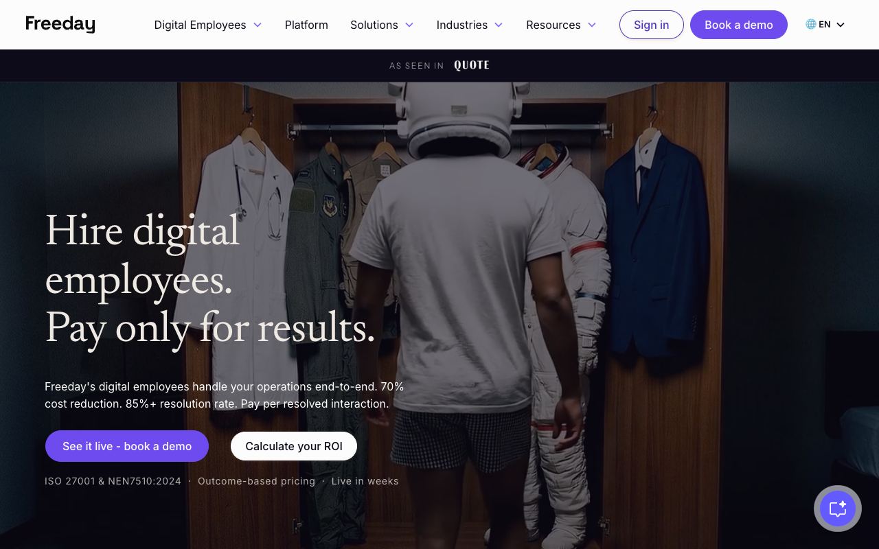Freeday — site ekran görüntüsü