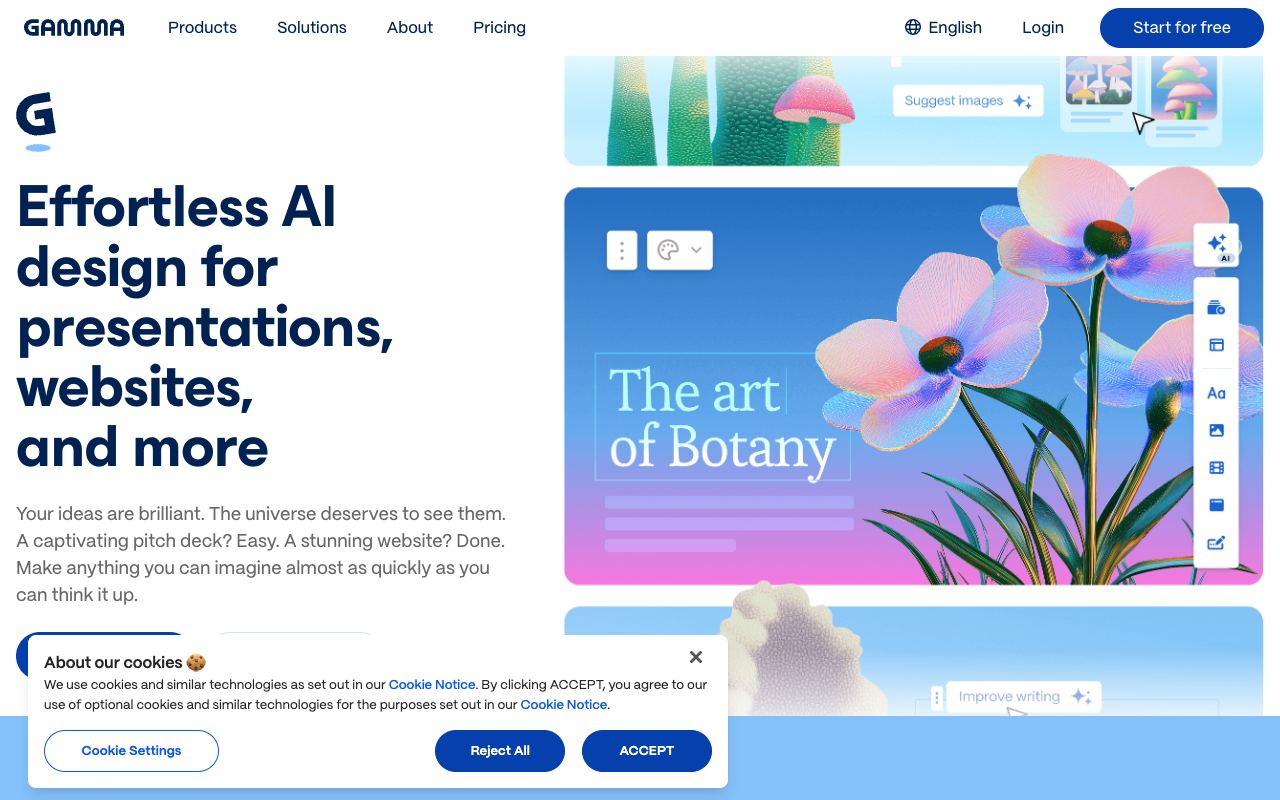 Gamma — website screenshot