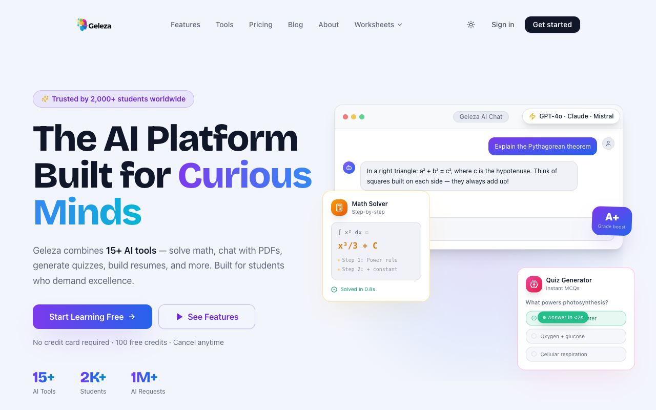 Geleza — website screenshot