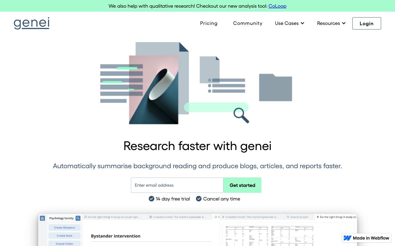 Genei — website screenshot