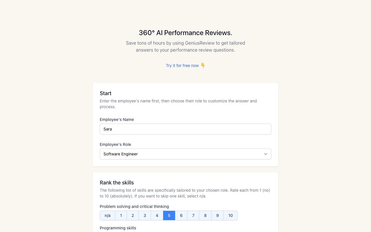 GeniusReview — website screenshot