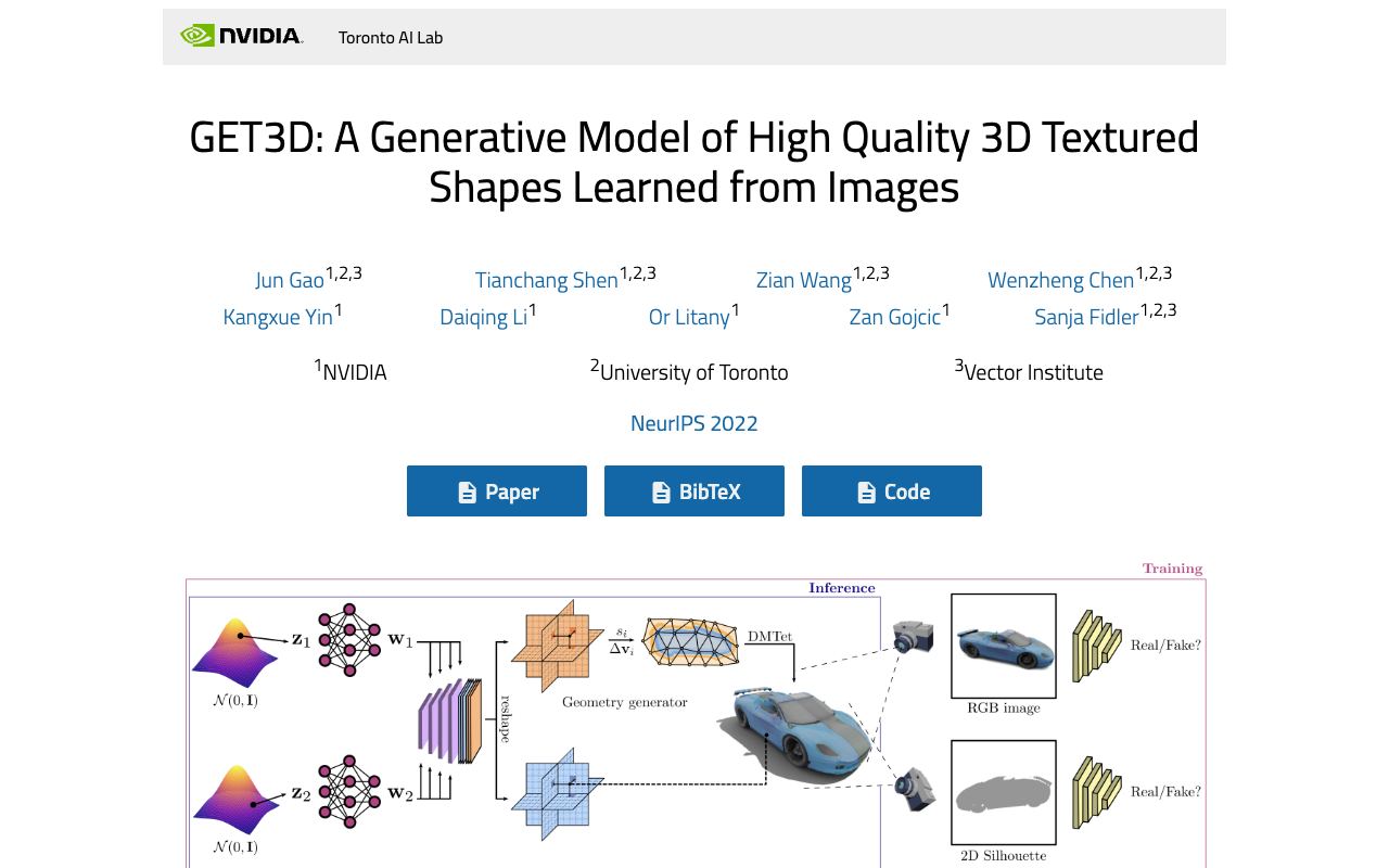 GET3D — website screenshot