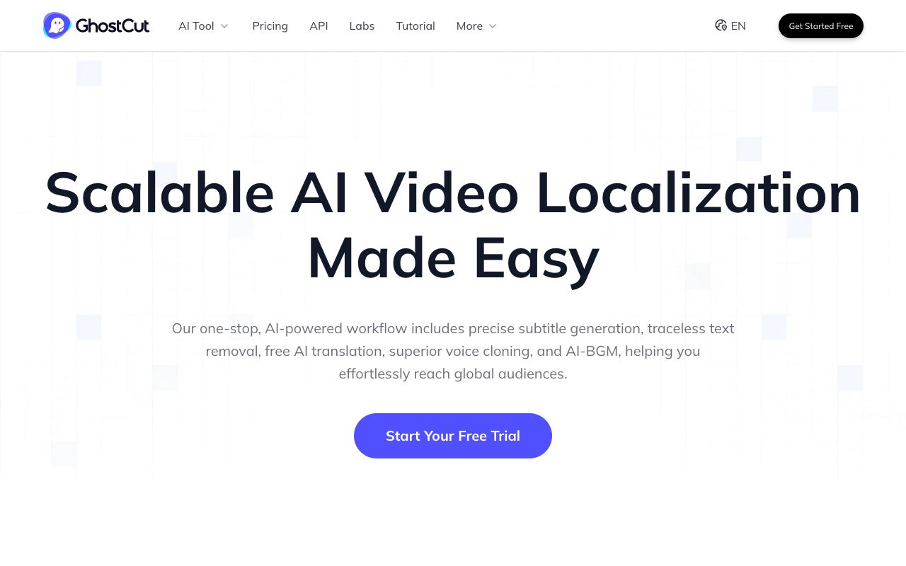 GhostCut — website screenshot