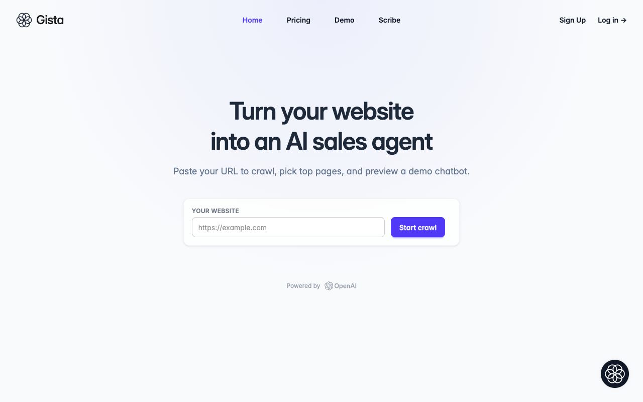 Gista — website screenshot