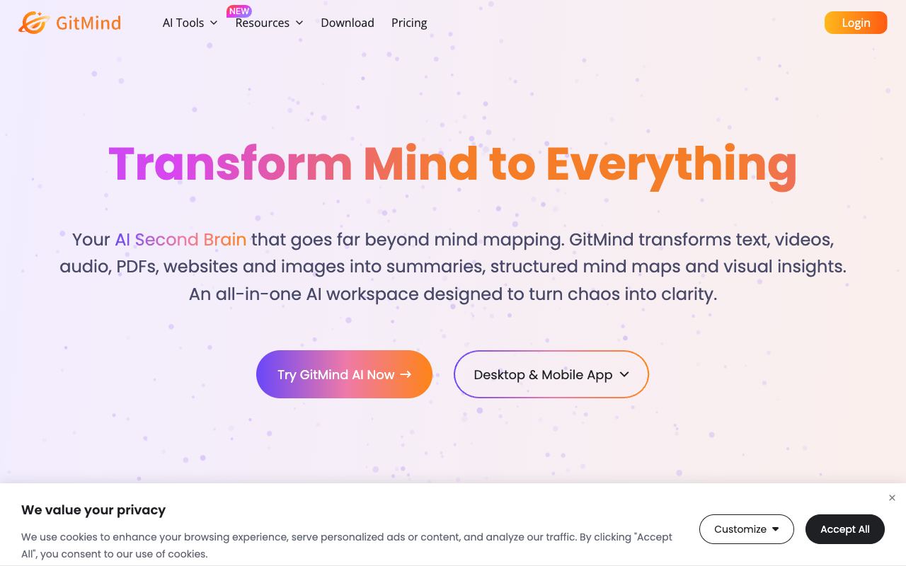 GitMind — website screenshot