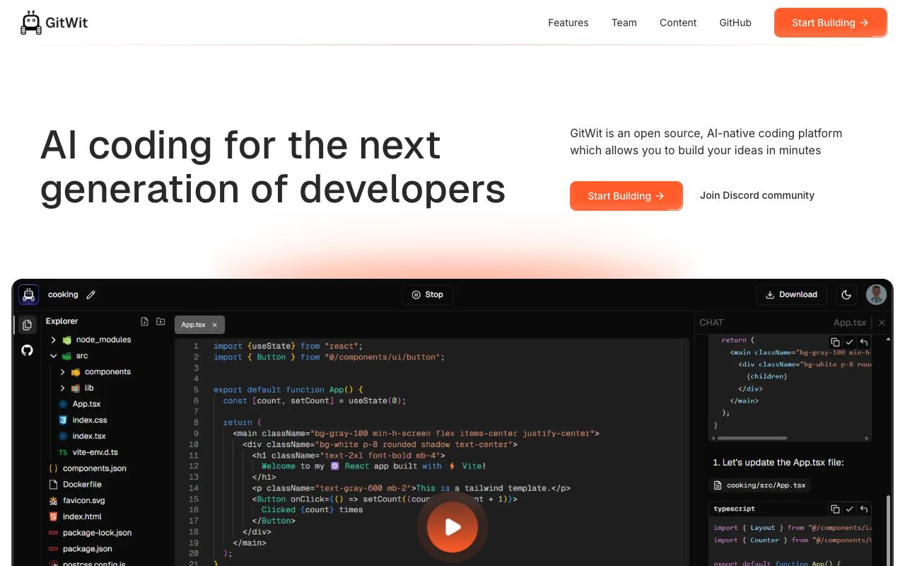 GitWit — website screenshot
