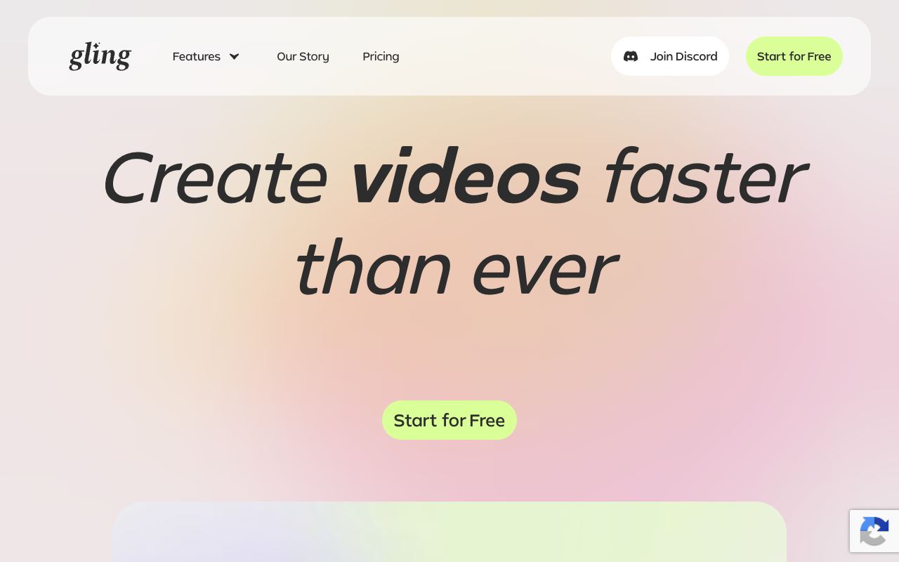 Gling — website screenshot