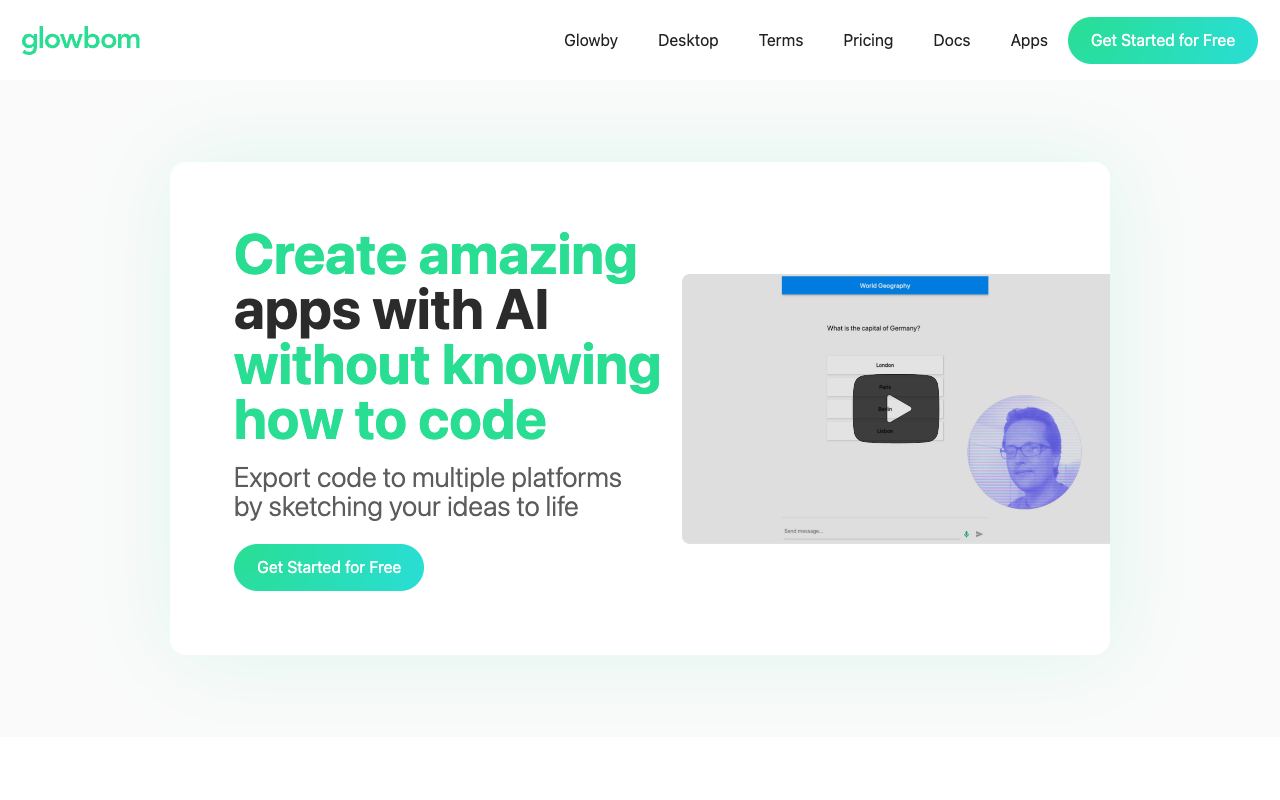 Glowbom — website screenshot