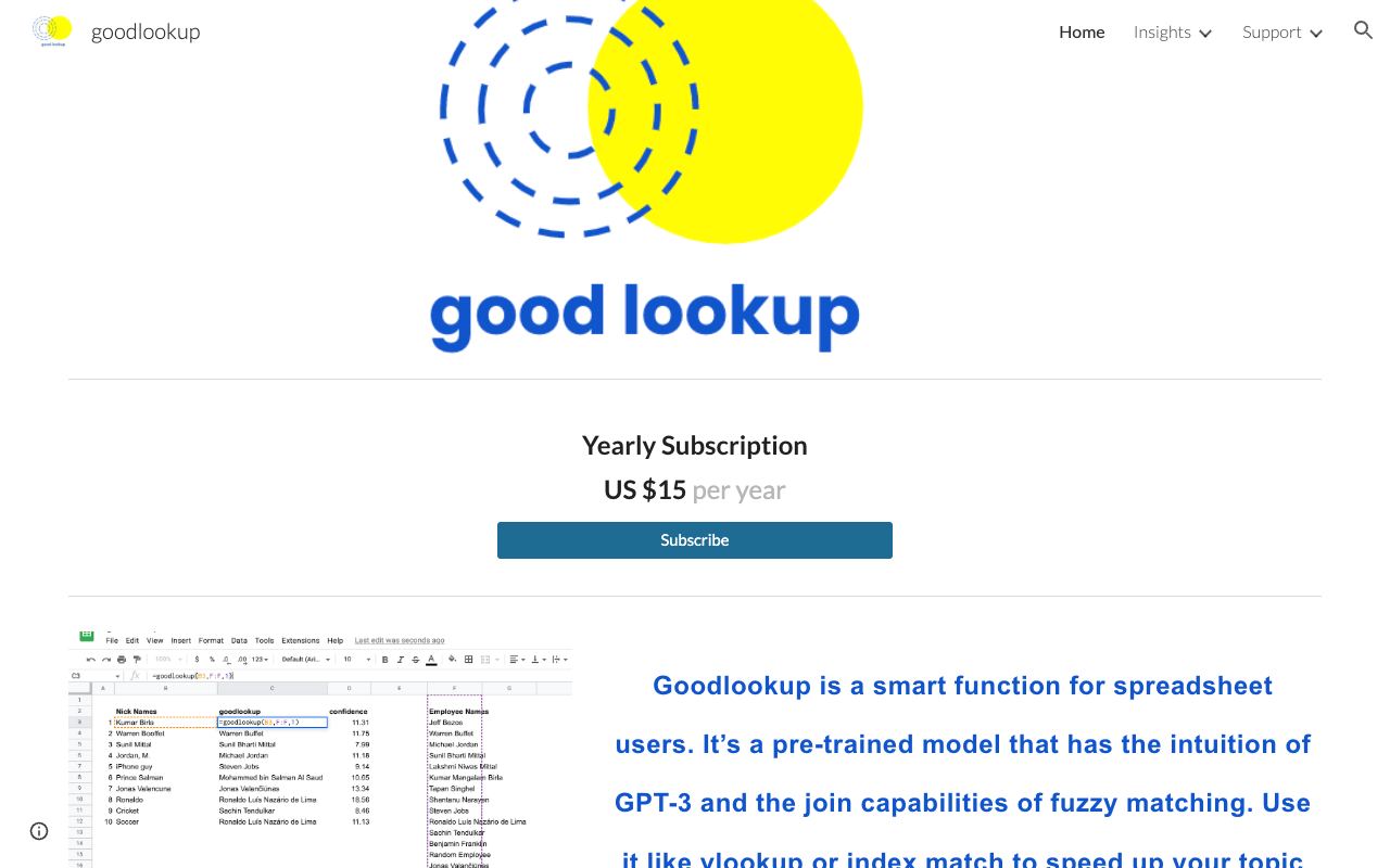 Goodlookup — website screenshot