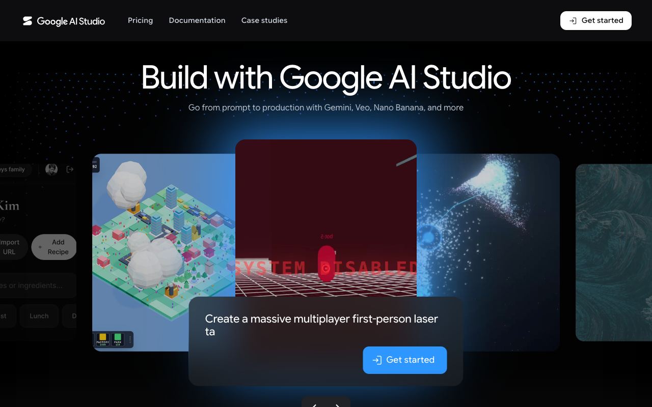 Google AI Studio — website screenshot