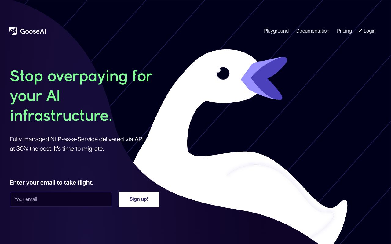 GooseAI — website screenshot