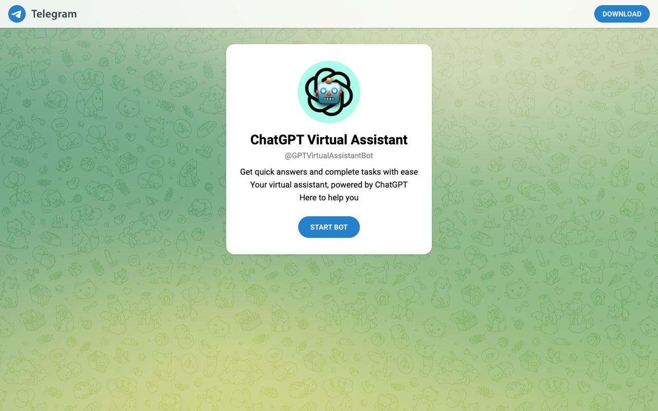 GPT Virtual Assistant Bot — website screenshot
