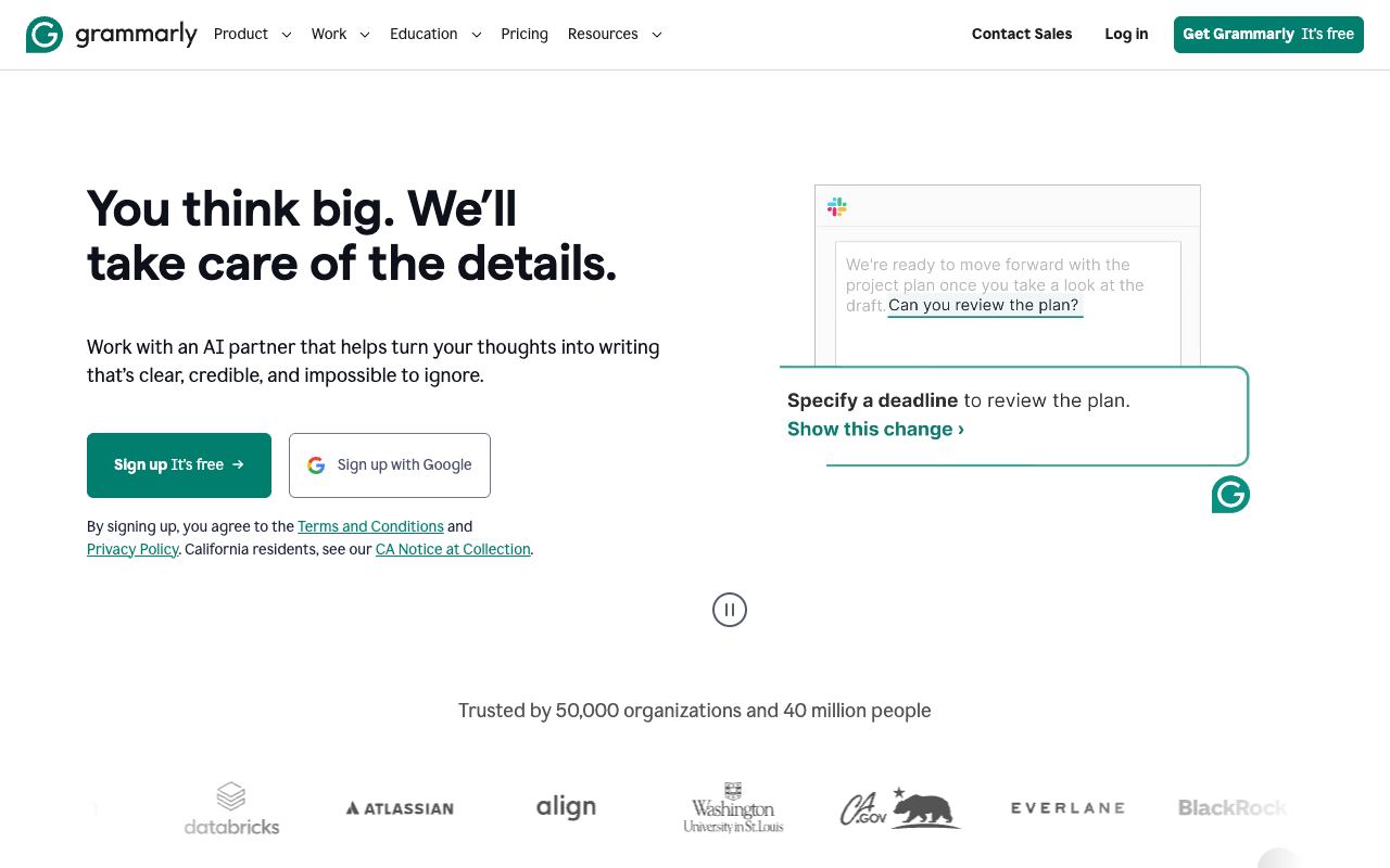 Grammarly — website screenshot