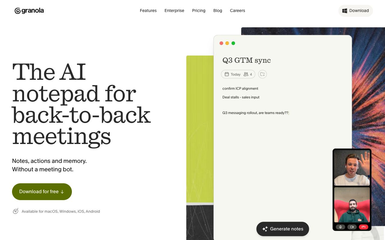 Granola — website screenshot