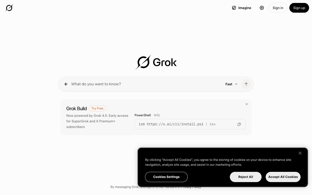 Grok — website screenshot