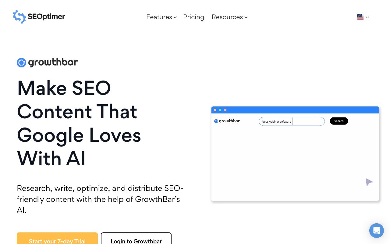 GrowthBar — website screenshot