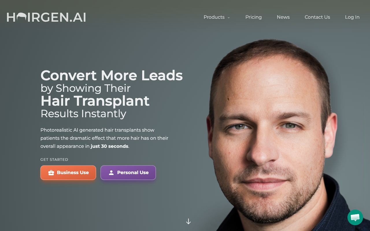Hairgen AI — site ekran görüntüsü