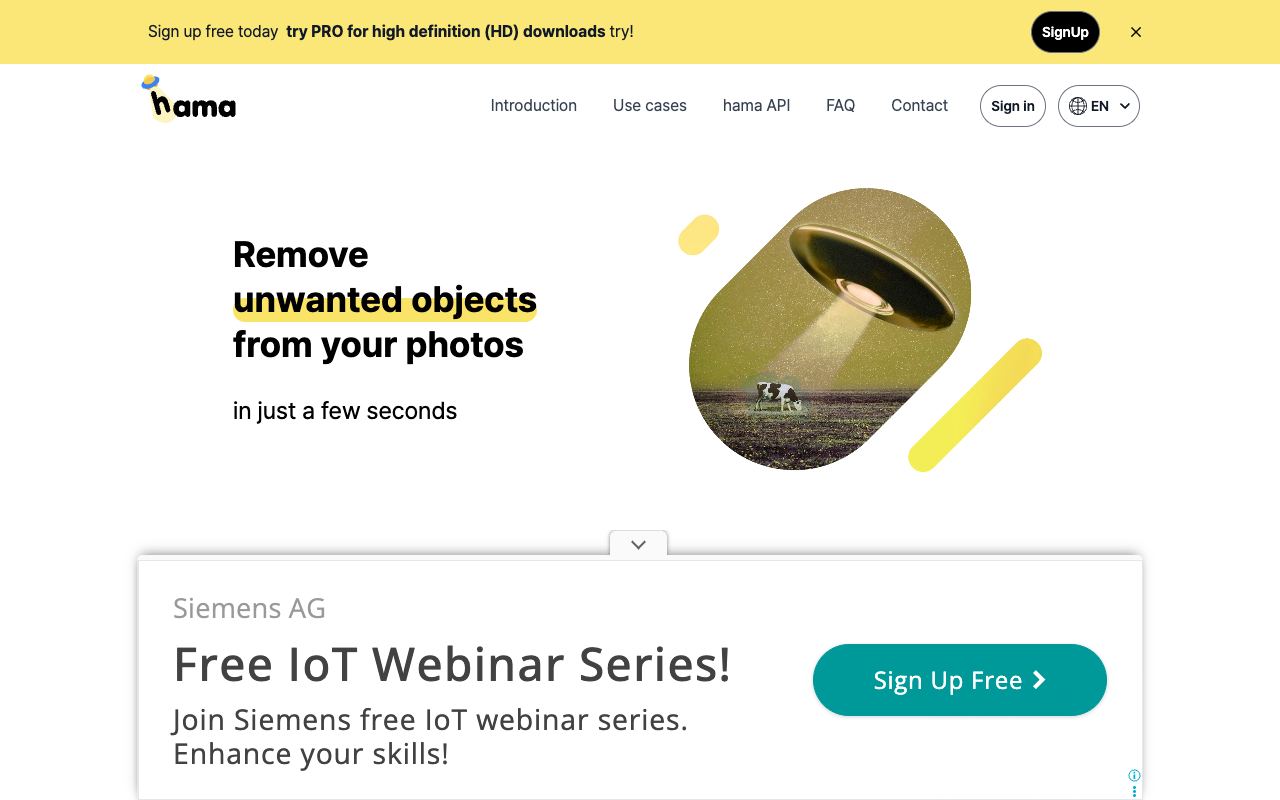 Hama — website screenshot