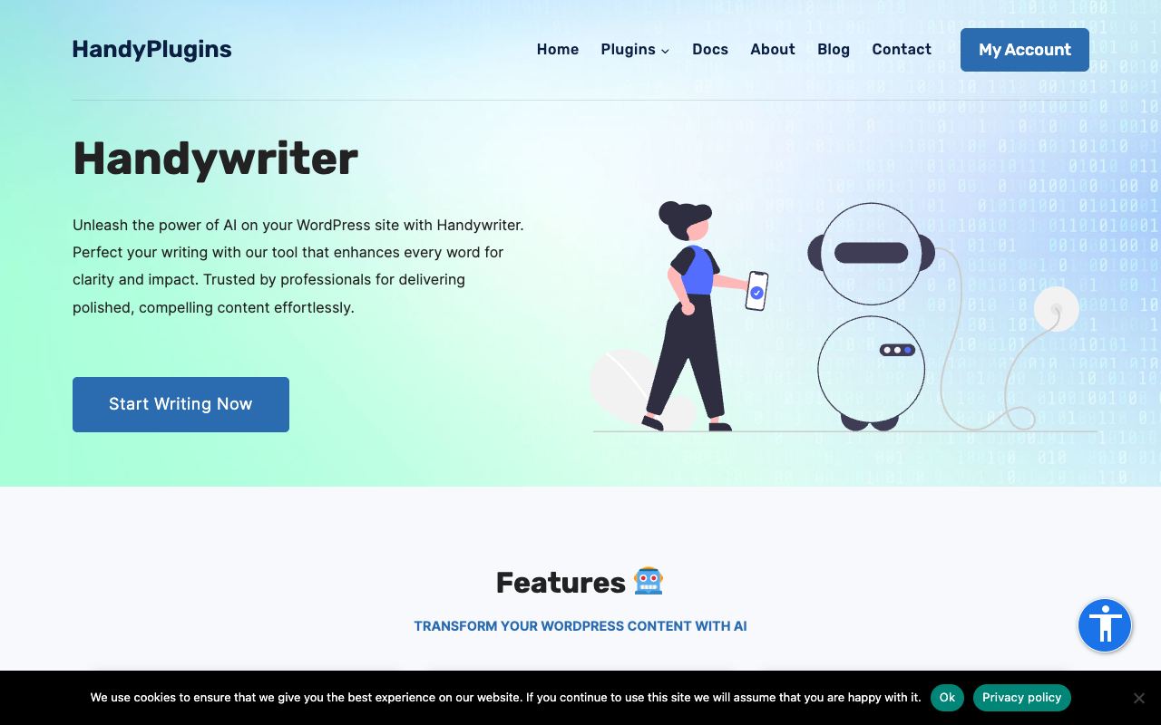 Handywriter — website screenshot