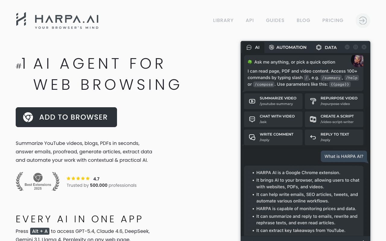 HARPA — website screenshot