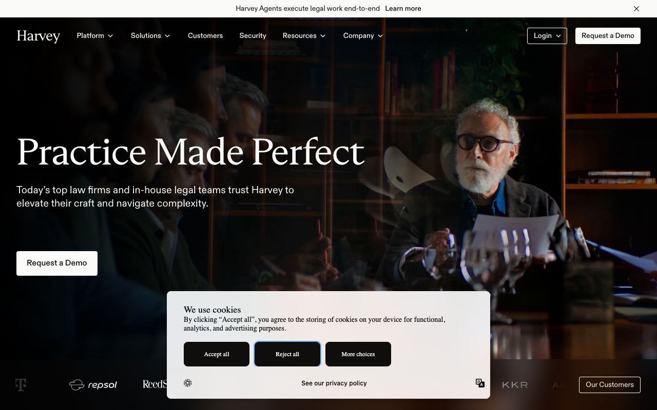 Harvey — website screenshot