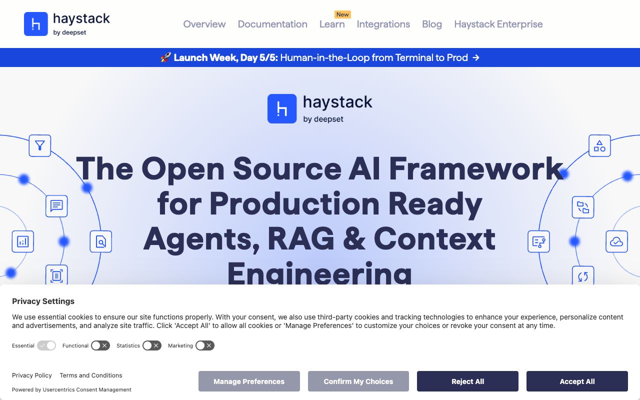 Haystack — site ekran görüntüsü