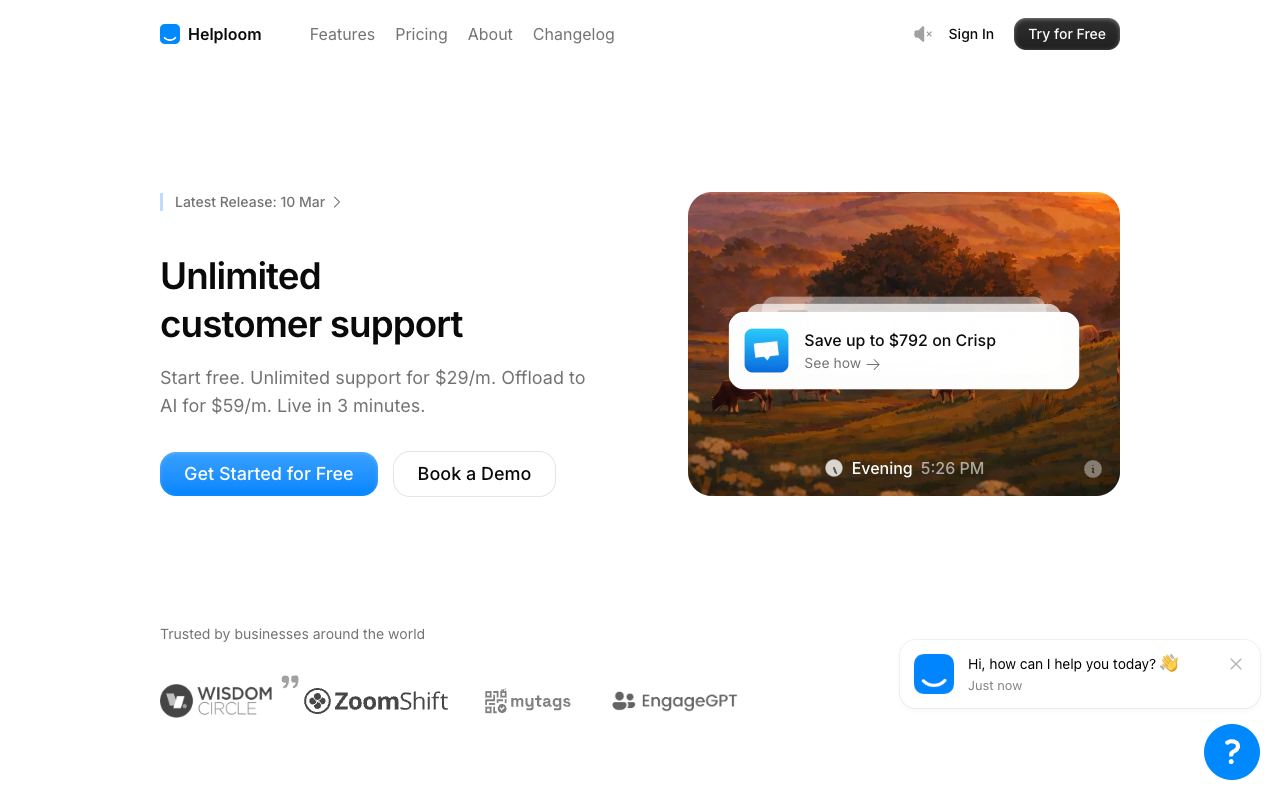 Helploom — website screenshot
