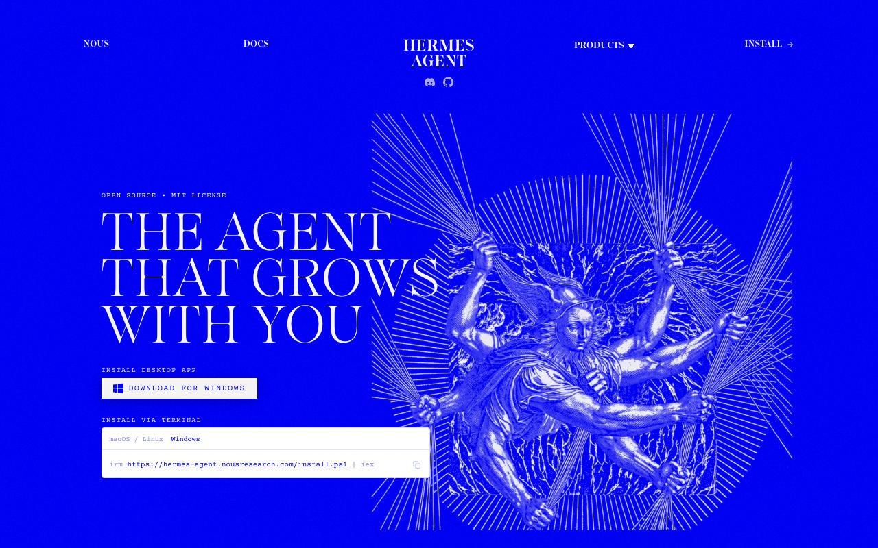 Hermes Agent — website screenshot