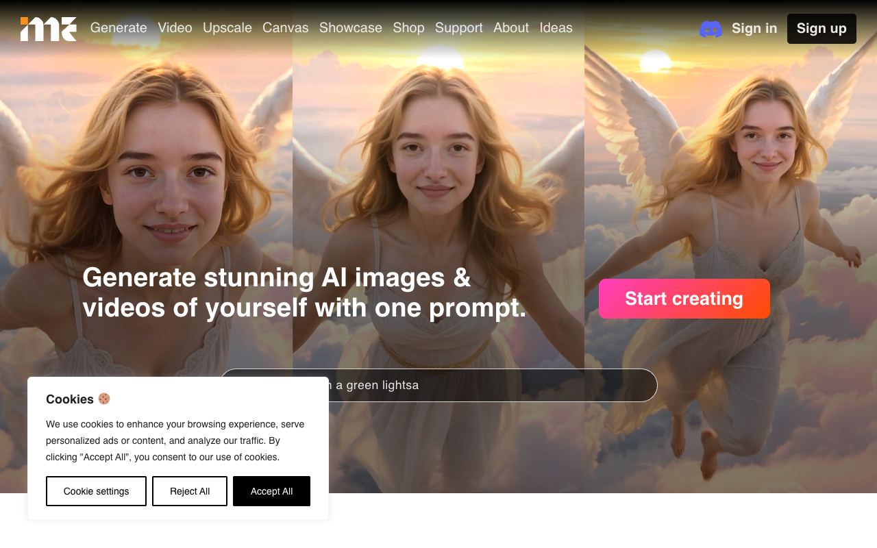 ImagineMe — site ekran görüntüsü
