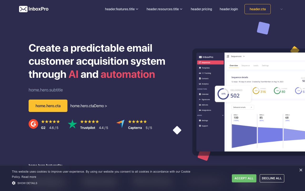 InboxPro — website screenshot