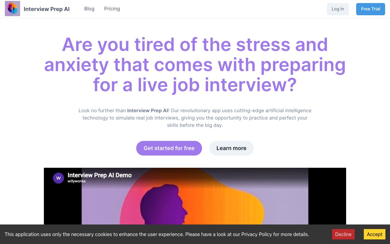 Interview Prep AI — website screenshot
