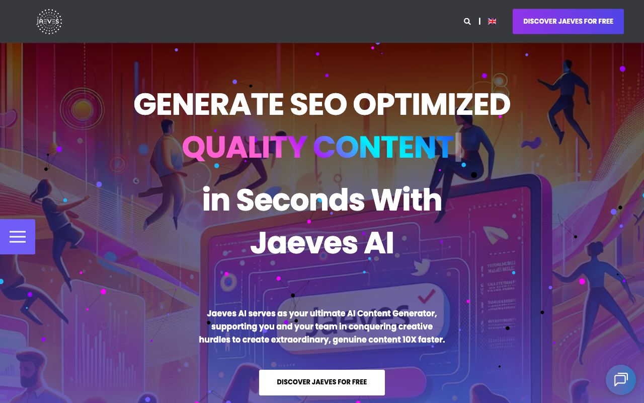 Jaeves — website screenshot