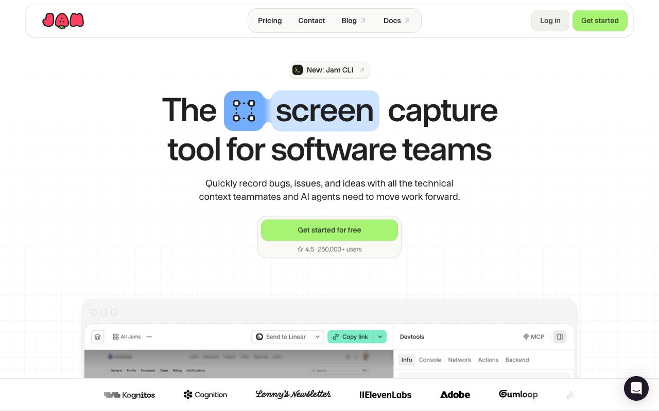 Jam — website screenshot
