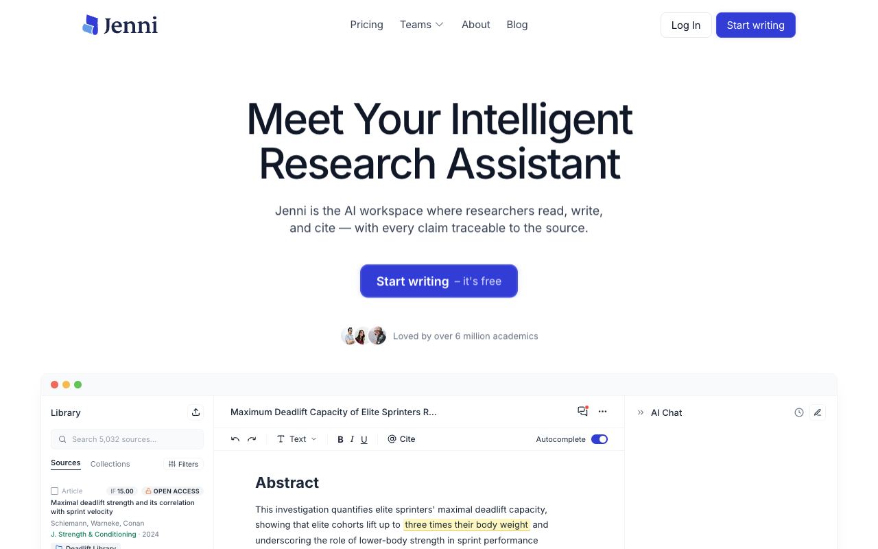 Jenni — website screenshot
