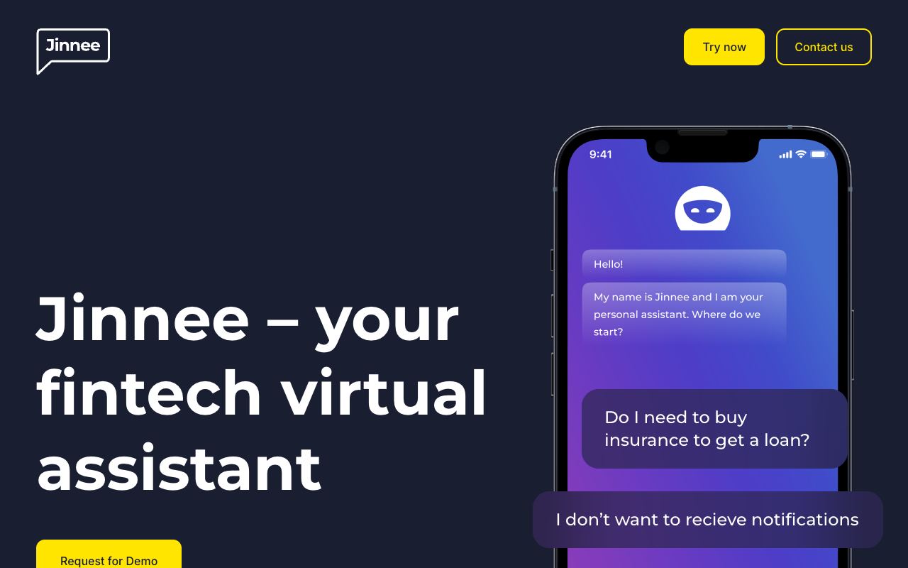 Jinnee — website screenshot