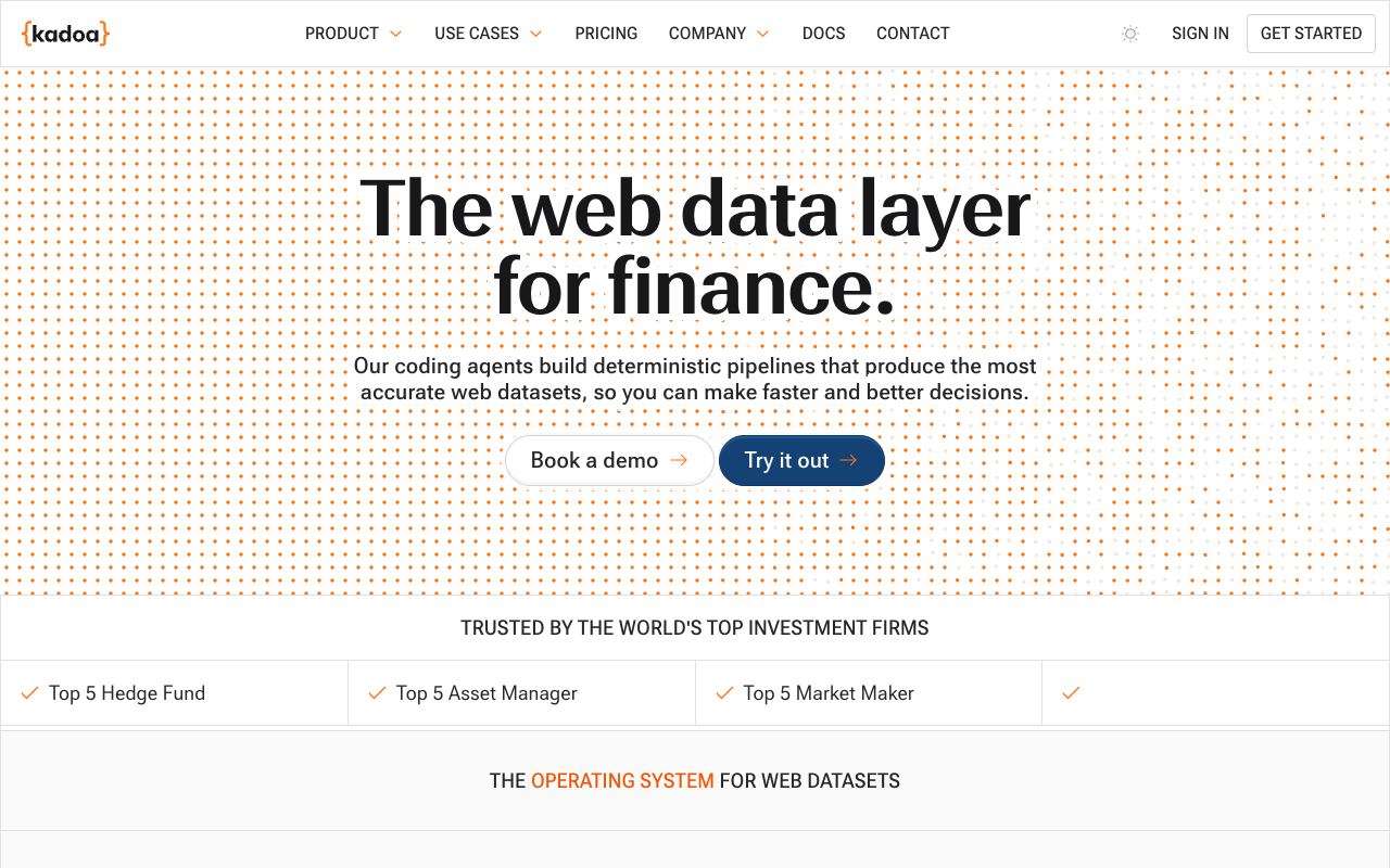 Kadoa — website screenshot