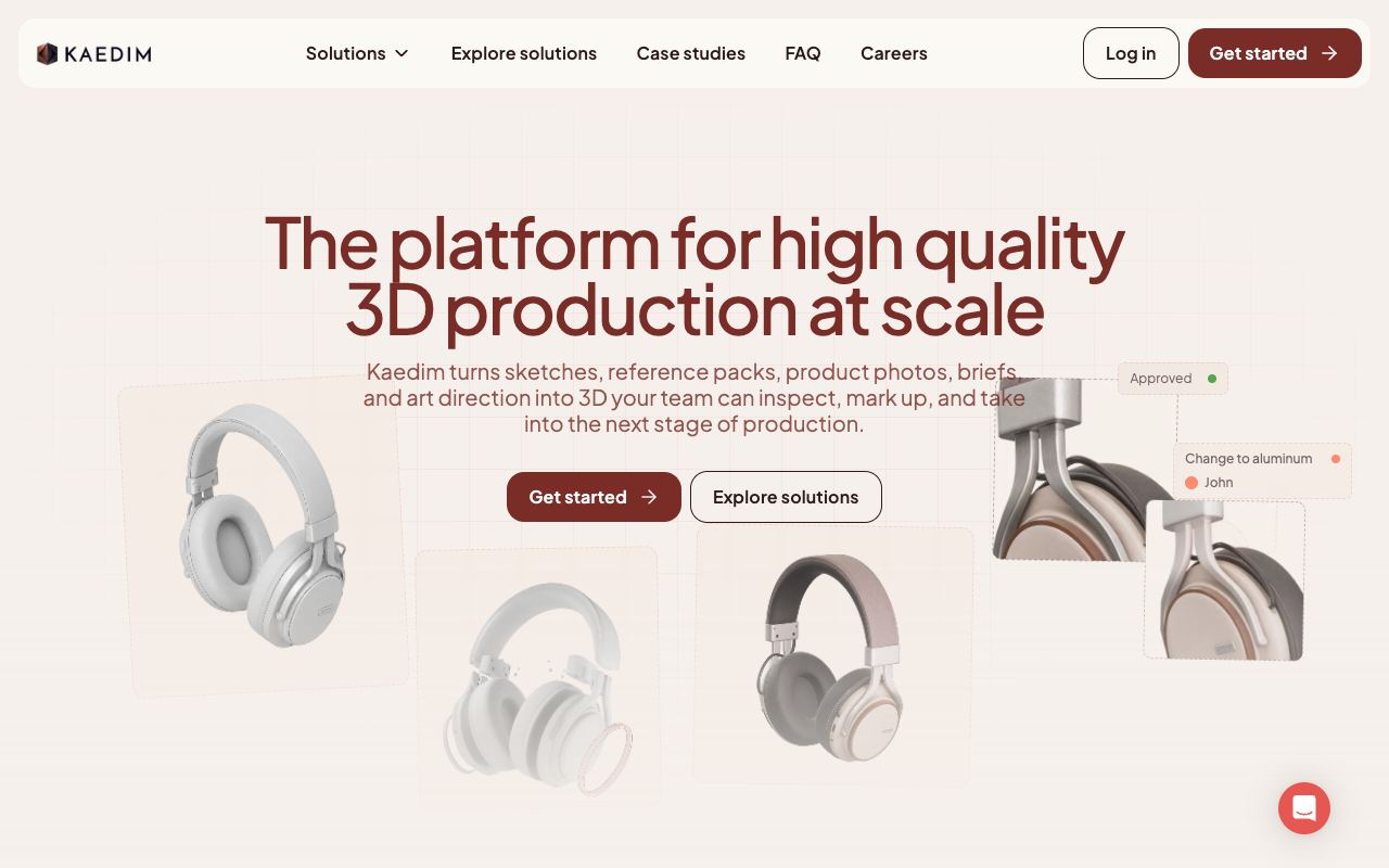Kaedim — website screenshot